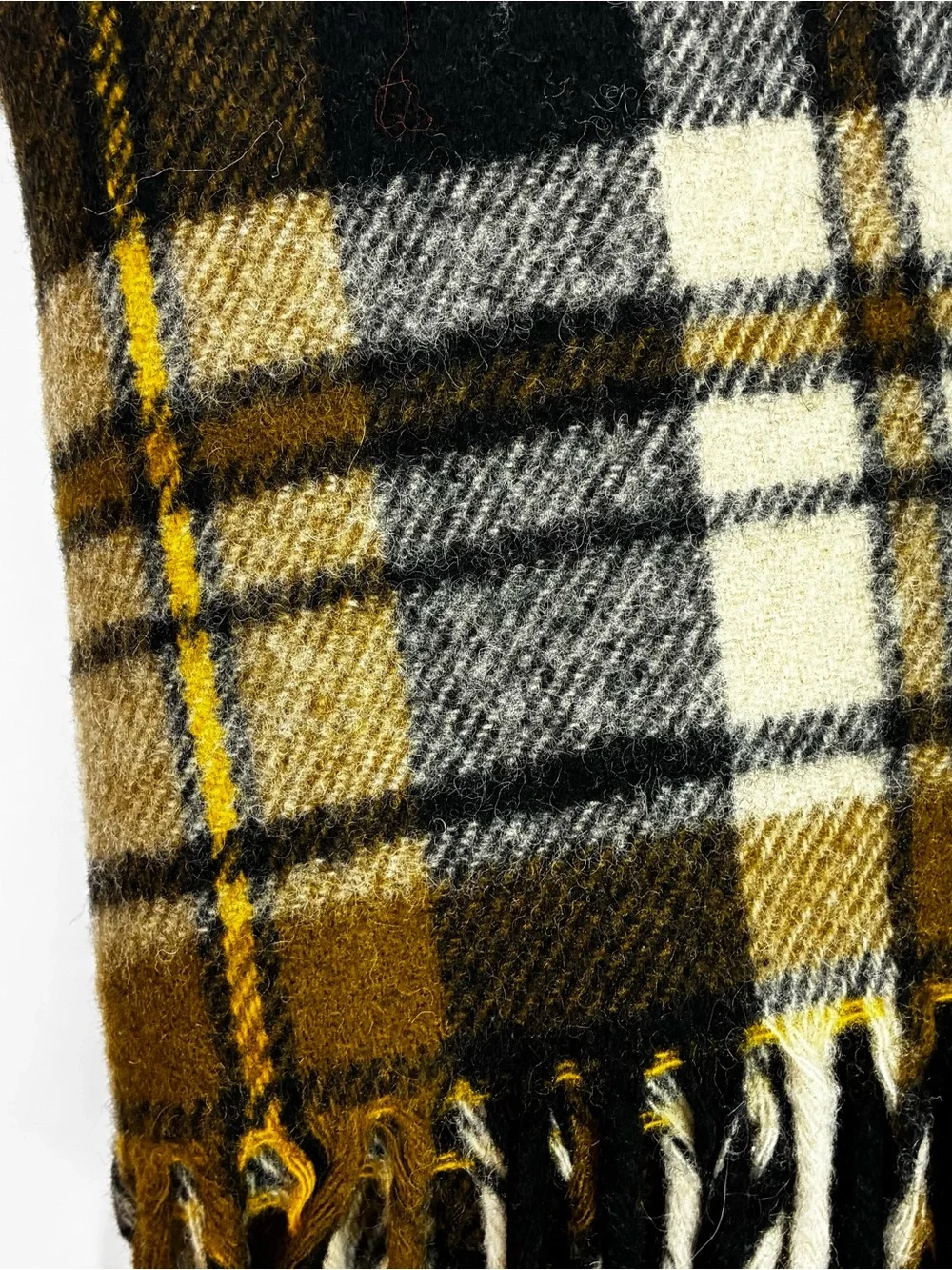 Wool Plaid Fringed Throw Blanket - So Cozy!
